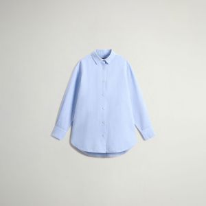 Camicia Woolrich Donna Cotton linen yd boyfriend shirt Blu