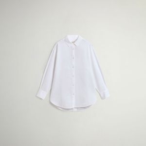 Camicia Woolrich Donna Cotton linen yd boyfriend shirt Bianco