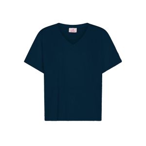 DEHA Flamme' V-Neck Wide T-Shirt Donna Blu Blu