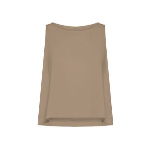 DEHA Flared Stretch Poplin Tank T-shirt Donna Verde Verde
