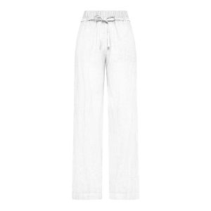 DEHA Fade Effect Linen Straight Pantalone Donna Bianco Bianco