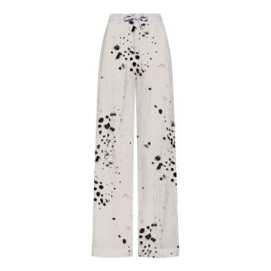 DEHA Allover Crinkled Viscose Wide Pantalone Donna Beige Beige