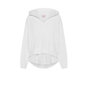 DEHA Parachute Trim Hoodie Donna Bianco Bianco