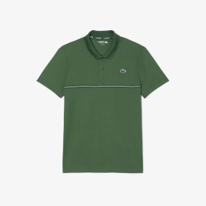 Polo sportiva Lacoste da uomo Ultra Dry con stampa Verde