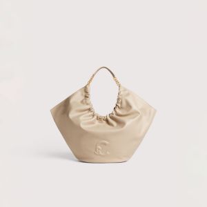 Borsa coccinelle handbag smooth leather da donna Beige