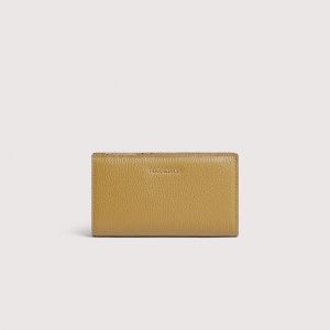 Portafogli coccinelle wallet grained leather da donna Verde