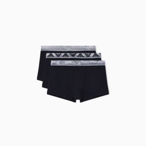 Emporio Armani Underwear Parigamba uomo pack 3 – Cotone elasticizzato biologico e comfort premium Nero
