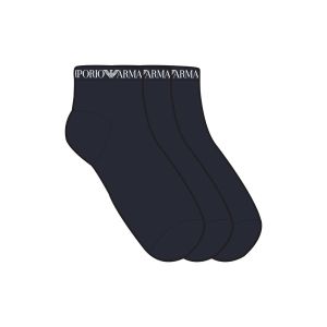 Emporio Armani Underwear Calzini uomo pack 3 – Cotone stretch con profilo logato jacquard Blu