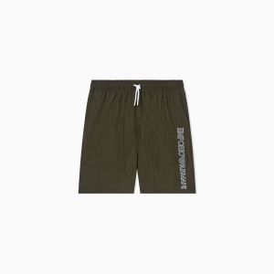 Emporio Armani Underwear Costume bermuda uomo – Coulisse in vita e logo ricamato Verde