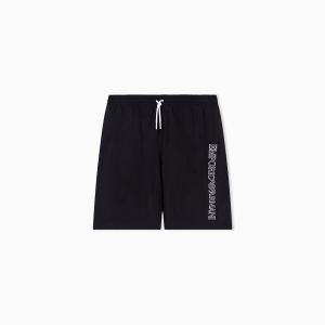 Emporio Armani Underwear Costume bermuda uomo – Coulisse in vita e logo ricamato Nero