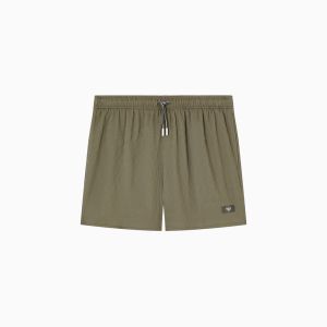 Emporio Armani Underwear Costume shorts uomo – Tessuto operato con coulisse e patch logata Verde