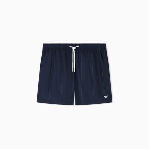 Emporio Armani Underwear Costume shorts uomo – Righe verticali all over e micro aquila ricamata Fantasia