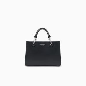 Emporio Armani Shopper Piccola MyEA in Nappa – Logo Serigrafato e Tracolla Removibile Nero