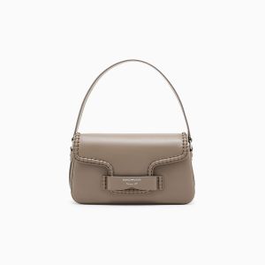 Emporio Armani Borsa a Spalla Donna in Pelle Liscia – Tracolla Removibile e Fibbia Logata Grigio