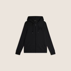 FELPA CAPPUCCIO ZIP nero