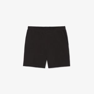 Shorts Lacoste da uomo in jersey testurizzato Nero