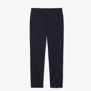 Pantaloni Lacoste chino regular fit in twill di cotone da uomo Nero