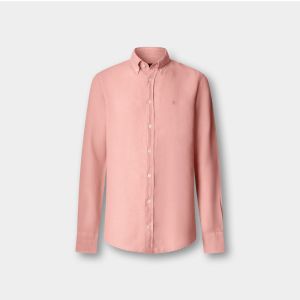 Camicia Hackett London Da Uomo Ess Gmd Linen Brpt Rosa