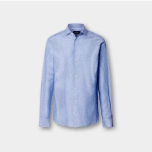 Camicia Hackett London Da Uomo Cot Linen Blazer Str Blu