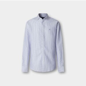 Camicia Hackett London Da Uomo Ess Linen Bengal Blu