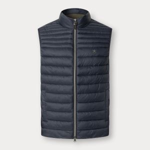 Hackett London Giacca Uomo Trapuntata Leggera – Resistente all’Acqua con Interno a Contrasto Blu