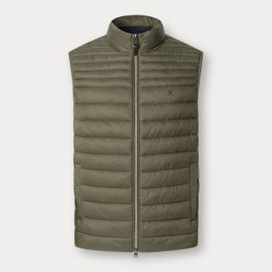 Hackett London Giacca Uomo Trapuntata Leggera – Resistente all’Acqua con Interno a Contrasto Verde