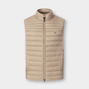 Hackett London Giacca Uomo Trapuntata Leggera – Resistente all’Acqua con Interno a Contrasto Beige