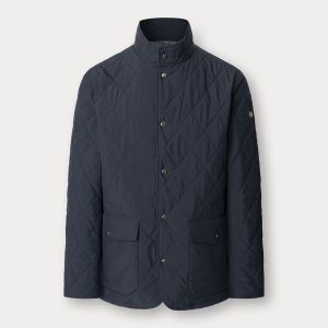 Hackett London Paddock Jacket Uomo Trapuntata – Giacca Leggera con Collo Alto Blu