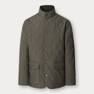 Hackett London Paddock Jacket Uomo Trapuntata – Giacca Leggera con Collo Alto Verde