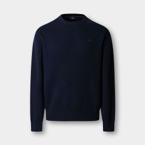 Hackett London Maglione Uomo Girocollo in Lana d’Agnello – Stile Classico ed Elegante Blu