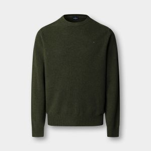 Hackett London Maglione Uomo Girocollo in Lana d’Agnello – Stile Classico ed Elegante Verde