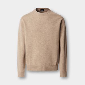 Hackett London Maglione Uomo Girocollo in Lana d’Agnello – Stile Classico ed Elegante Beige