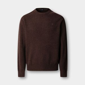 Hackett London Maglione Uomo Girocollo in Lana d’Agnello – Stile Classico ed Elegante Marrone