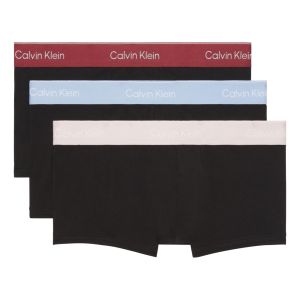 Boxer Calvin Klein a vita bassa in confezione da 3 - Icon Cotton Stretch Nero/Rosso