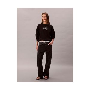 Felpa Calvin Klein Donna Monologo French T Nero