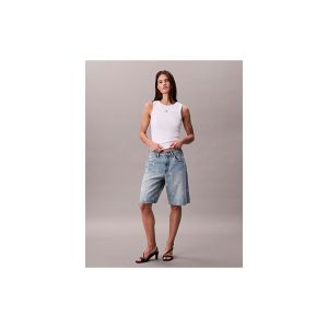 Top Calvin Klein Donna Woven Label 2X2 Baby Bianco