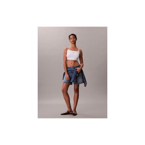 Top Calvin Klein Donna Woven Label 2X2 Baby Bianco
