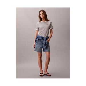T-shirt Calvin Klein Donna Monogram Stri Grigio