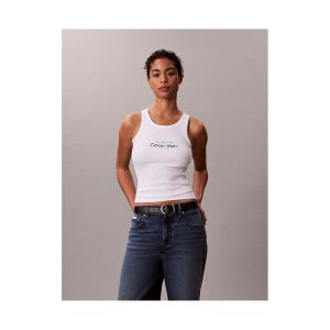 Top Calvin Klein Donna Contour 2X2 Rib Grap Bianco