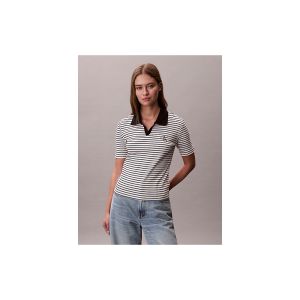 Polo Calvin Klein Donna Monologo Rib Polo (S Nero