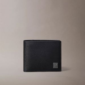 Calvin Klein Portafoglio a libro testurizzato con emblem logo uomo Nero