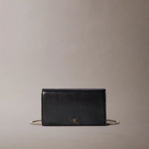 Portafoglio con catena con monogramma Calvin Klein Nero