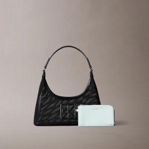 Borsa a spalla Emblem Mesh Calvin Klein Nero