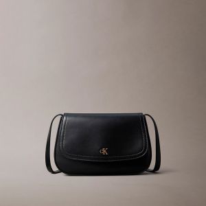 Borsa Calvin Klein con aletta e monogramma Nero