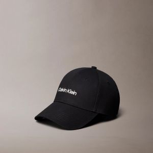Calvin Klein Berretto Regolabile in Twill di Cotone Nero