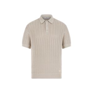 Maglia Guess Uomo Lonny Polo Ss Harringbone Sti Grigio