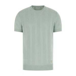 Maglia Guess Uomo Lindon Cn Ss Pointelle Stitch Verde