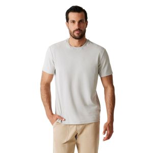 Maglia Guess Uomo Ss Blake Textured Crew Grigio