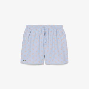Boxer mare Lacoste con stampa coccodrillo da uomo Azzurro