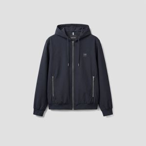 Bomber Antony Morato Uomo Regular Fit in Nylon con Cappuccio Blu